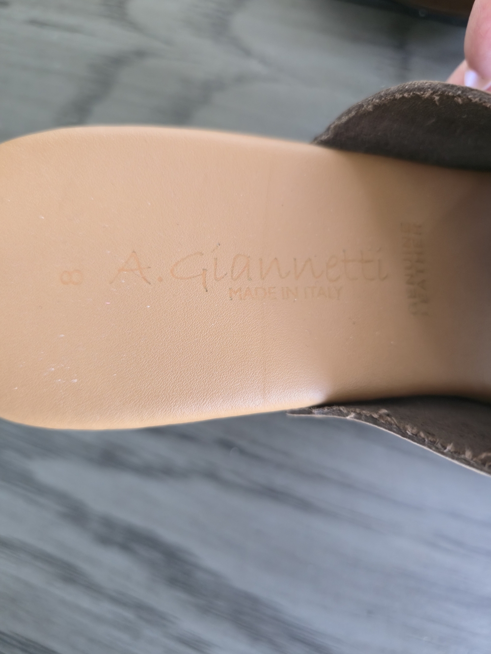 A. Giannetti Brown Studded Wood-Platform Mules - Picture 4 of 4